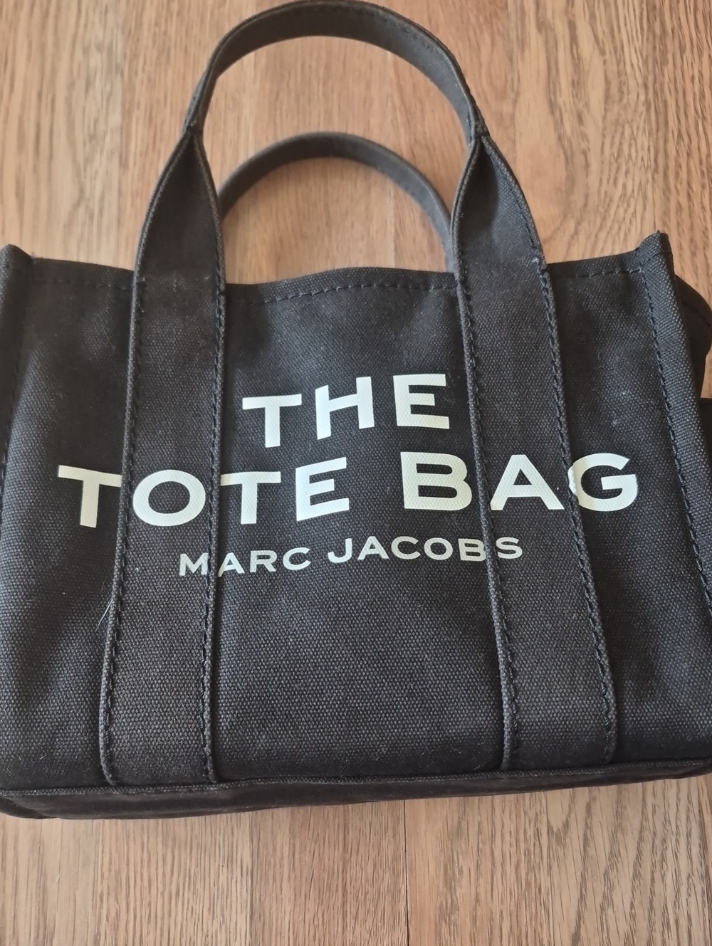 Marc Jacobs Black Canvas 'The Tote Bag' with White Logo